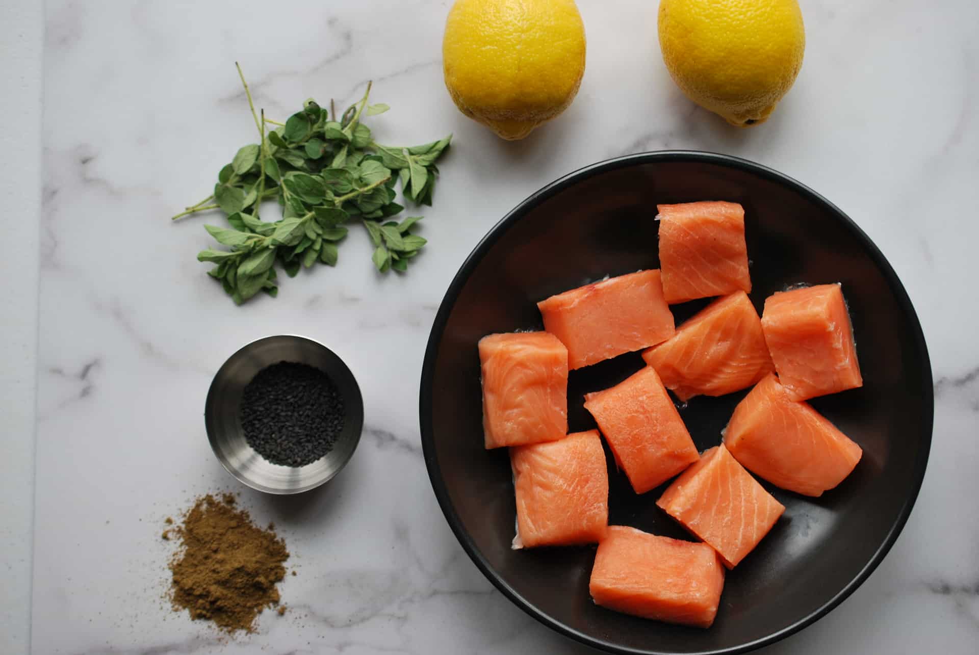 Cubed Salmon.