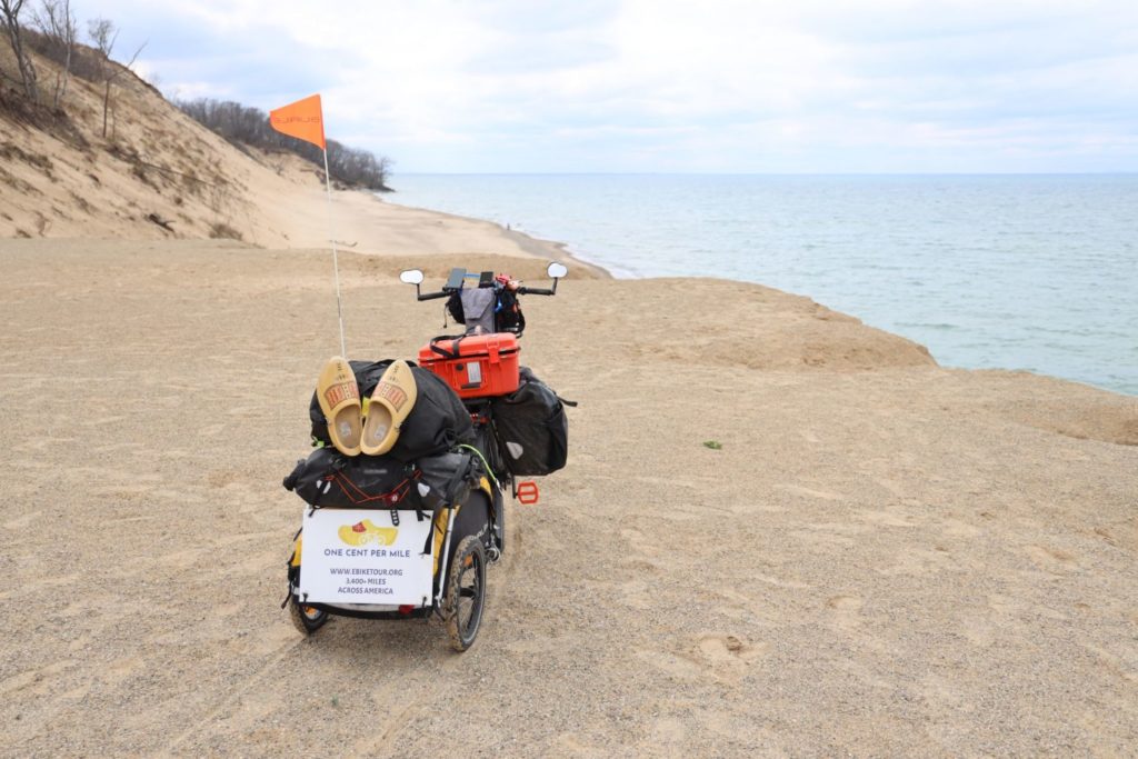Ebike on sand.