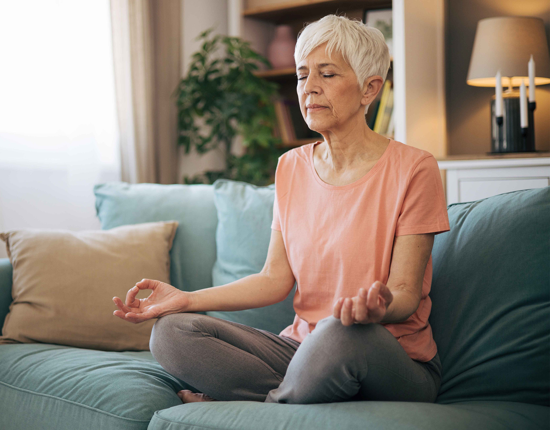 Woman meditating. 