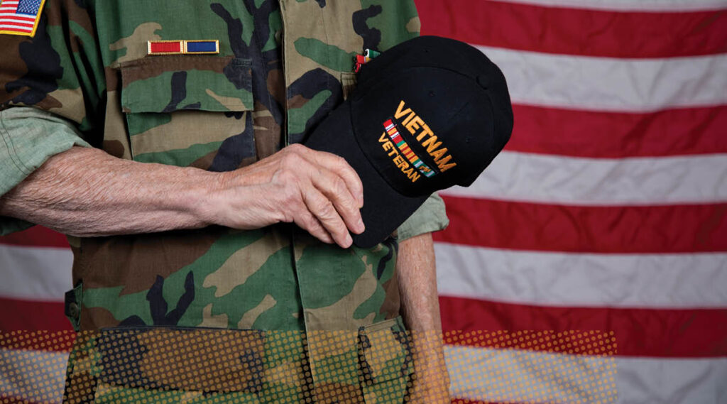 Vietnam vet and American flag