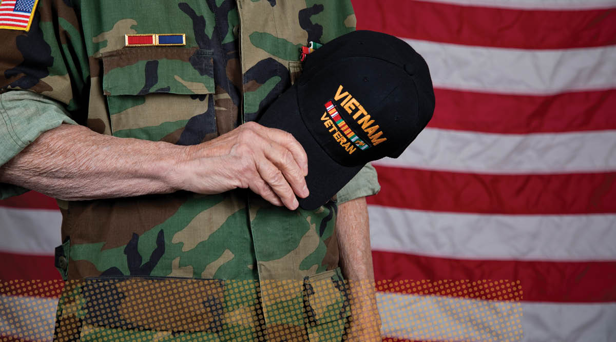 Vietnam vet and American flag